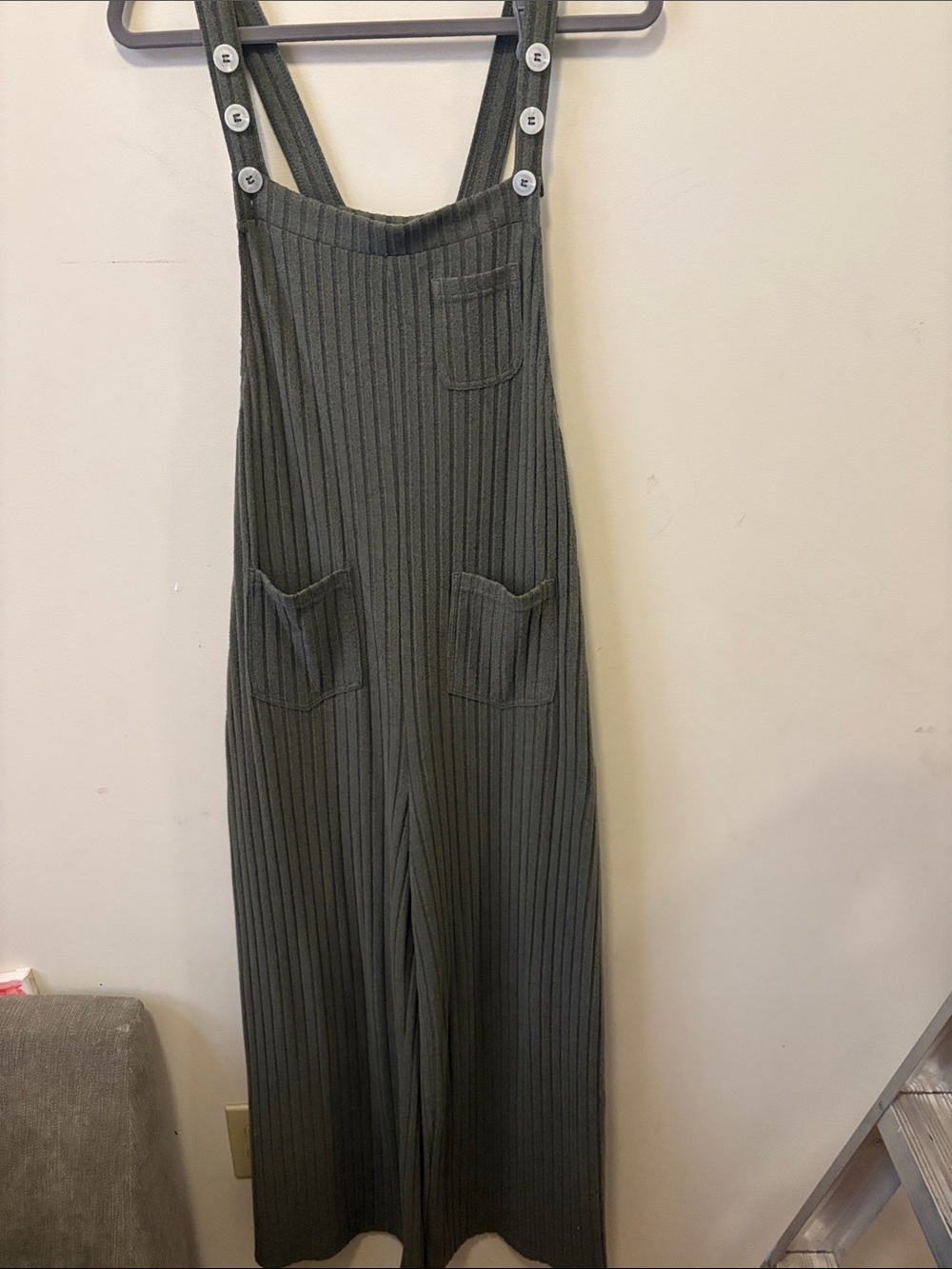 Halara green overalls with pockets